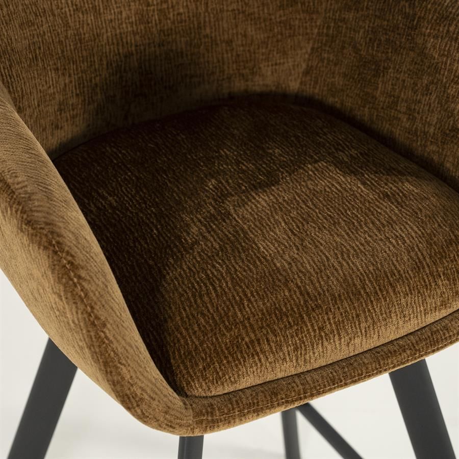 Barstool Bliss with armrest - mustard - Afbeelding 3