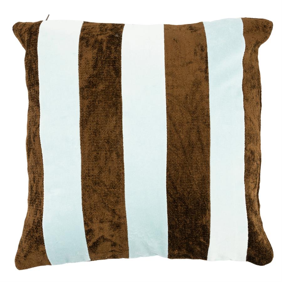Stripey 45x45 cm - light blue / brown