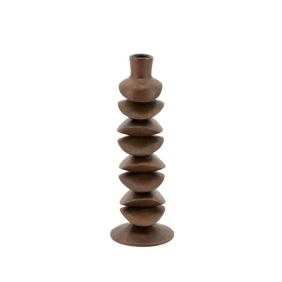 Candle holder Kasane small - dark brown