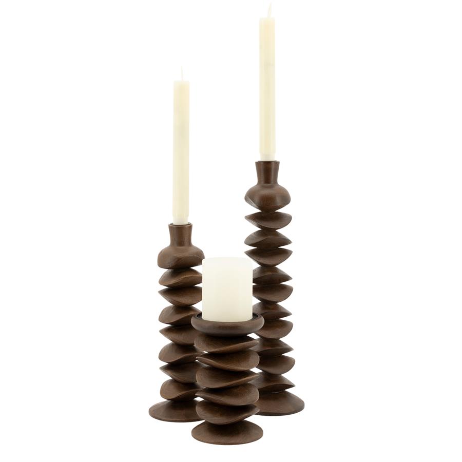 Candle holder Kasane small - dark brown - Afbeelding 4