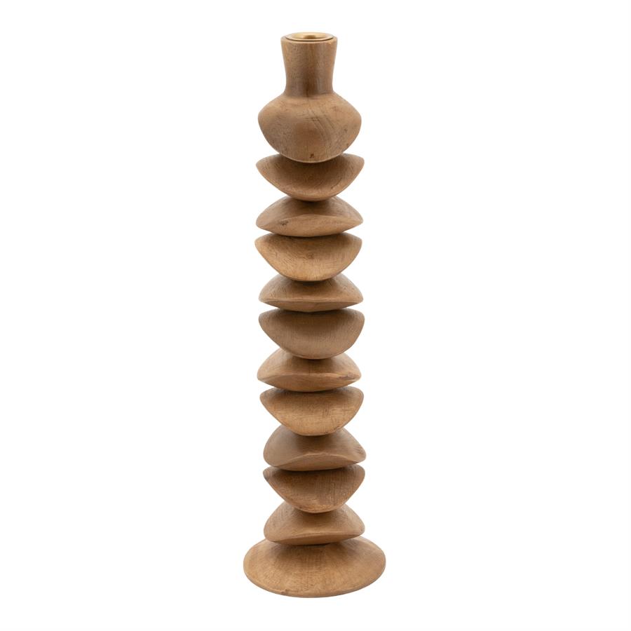 Candle holder Kasane large - brown