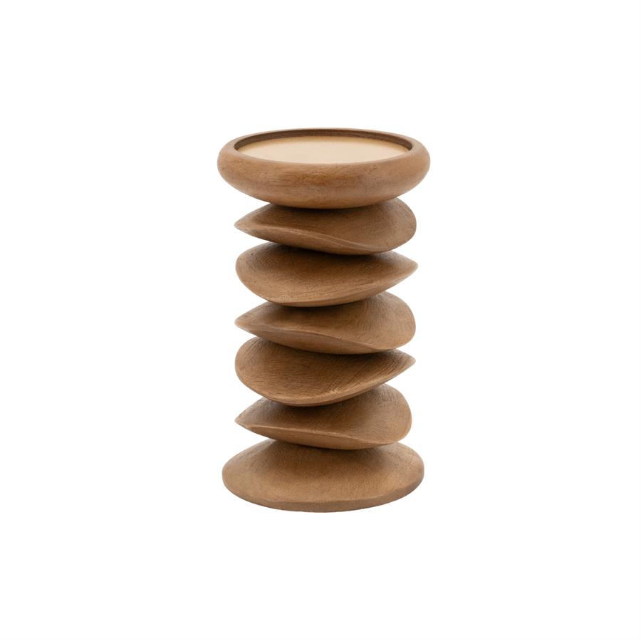 Pillar candle holder Kasane - brown - Afbeelding 2