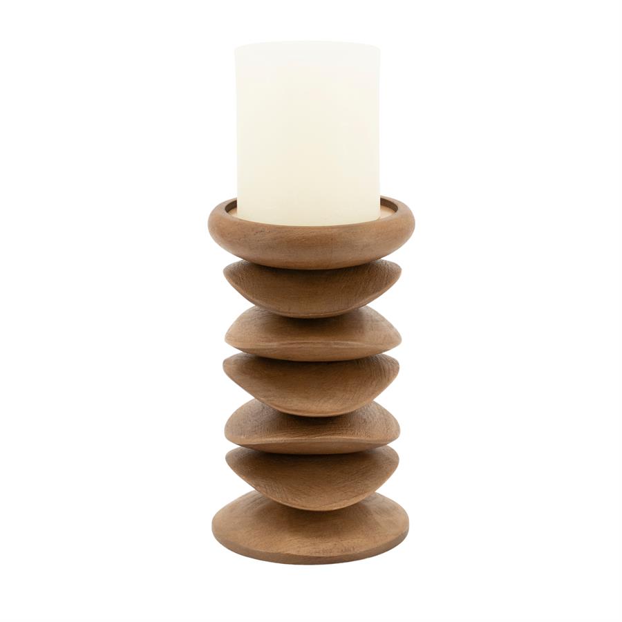 Pillar candle holder Kasane - brown - Afbeelding 3