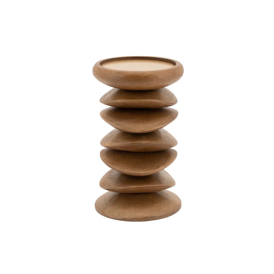 Pillar candle holder Kasane - brown