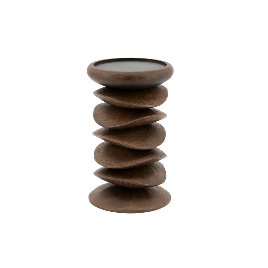 Pillar candle holder Kasane - dark brown - Afbeelding 2