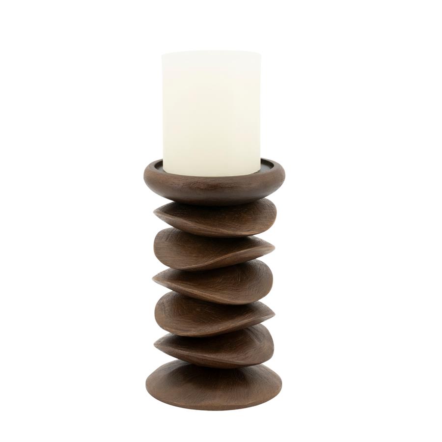 Pillar candle holder Kasane - dark brown - Afbeelding 3
