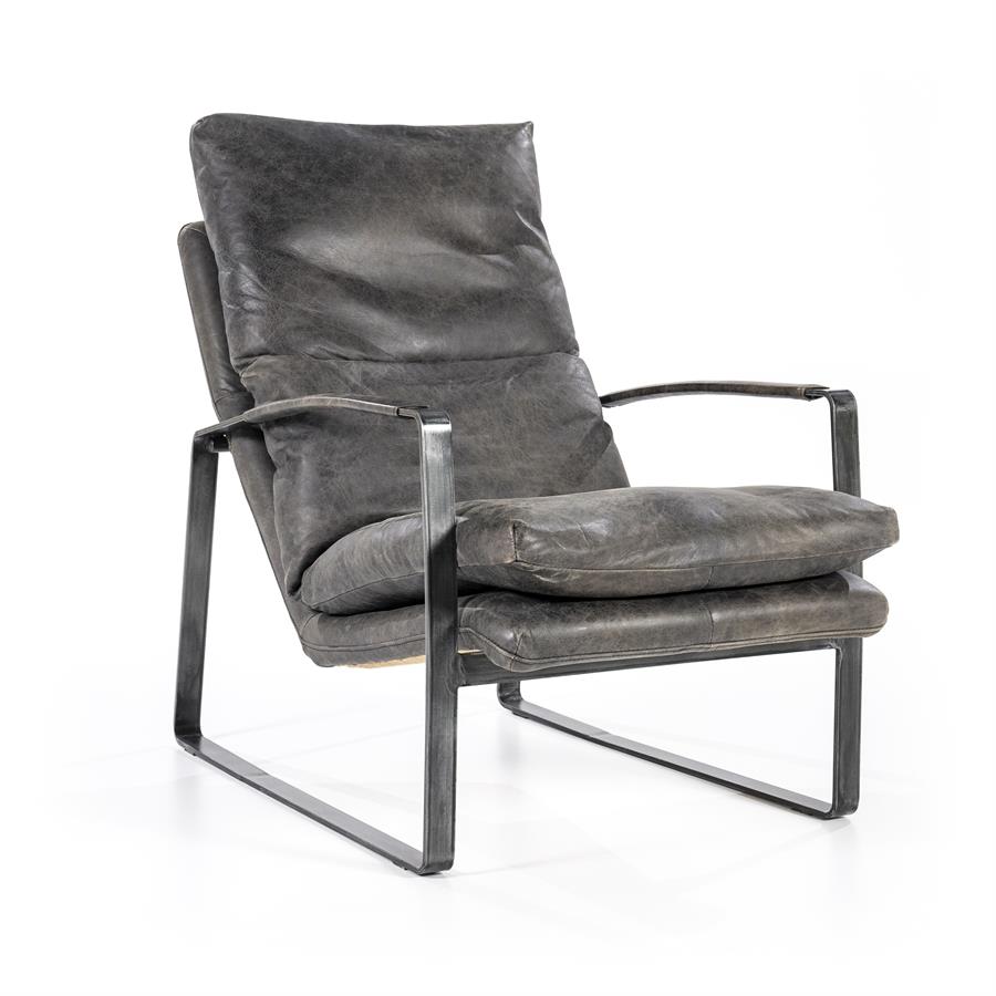 Fauteuil Lex - antraciet vintage leer - Afbeelding 3