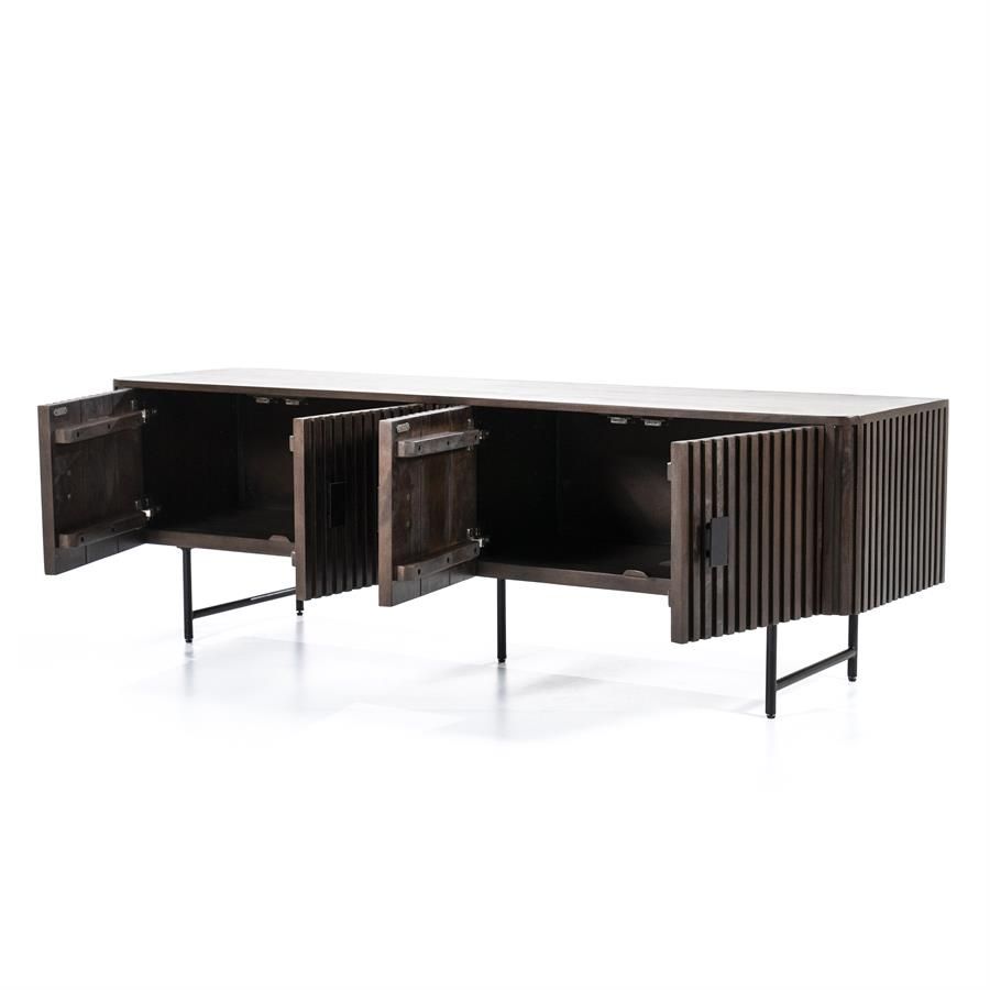 TV meubel Remi 4-drs. - bruin - Afbeelding 4