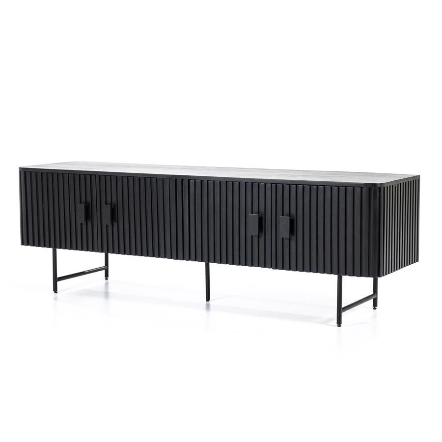 TV meubel Remi 4-drs. - zwart - Afbeelding 2