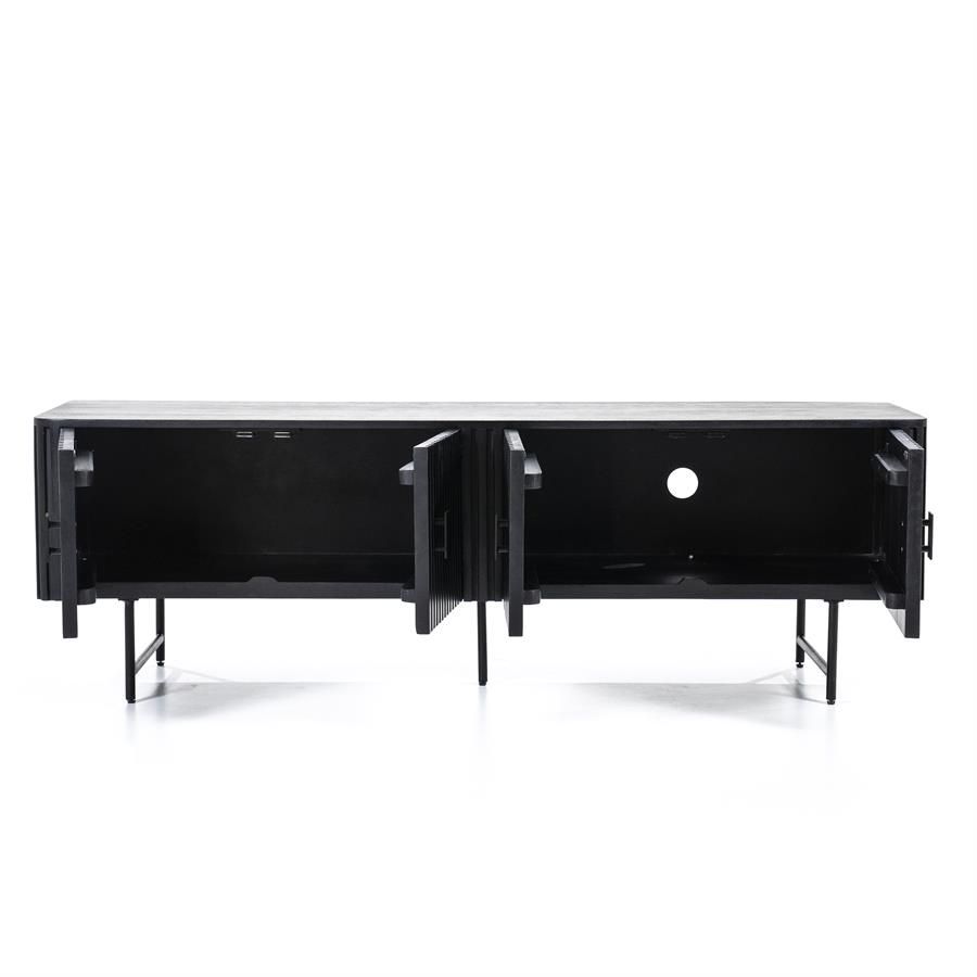 TV meubel Remi 4-drs. - zwart - Afbeelding 3