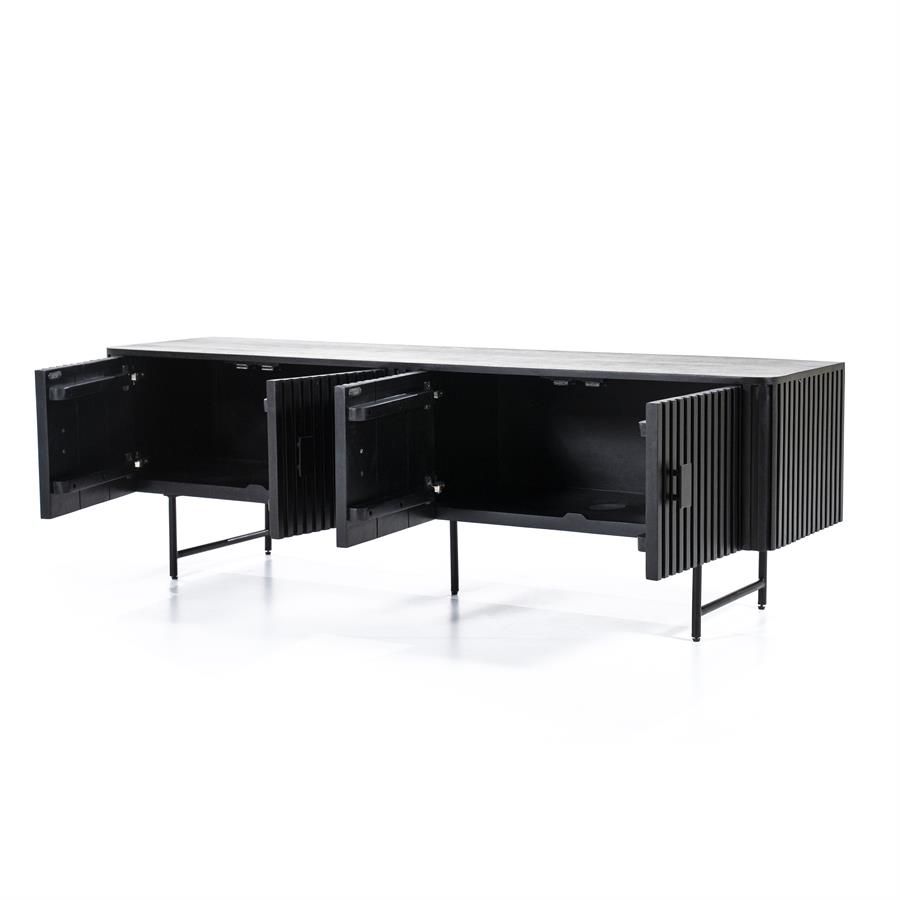 TV meubel Remi 4-drs. - zwart - Afbeelding 4