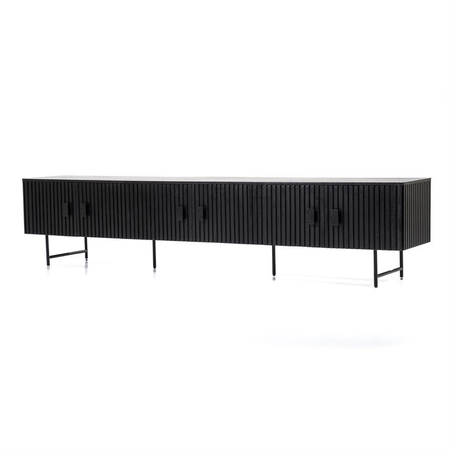 TV meubel Remi 6-drs. - zwart - Afbeelding 2