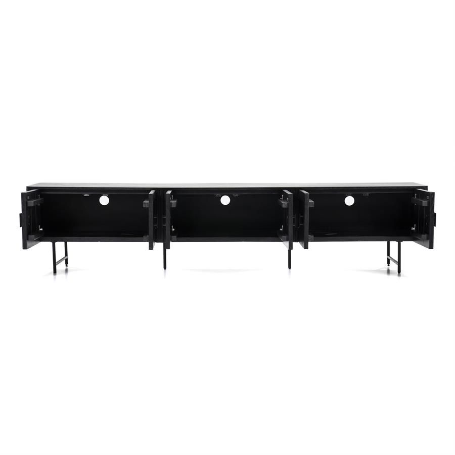 TV meubel Remi 6-drs. - zwart - Afbeelding 3