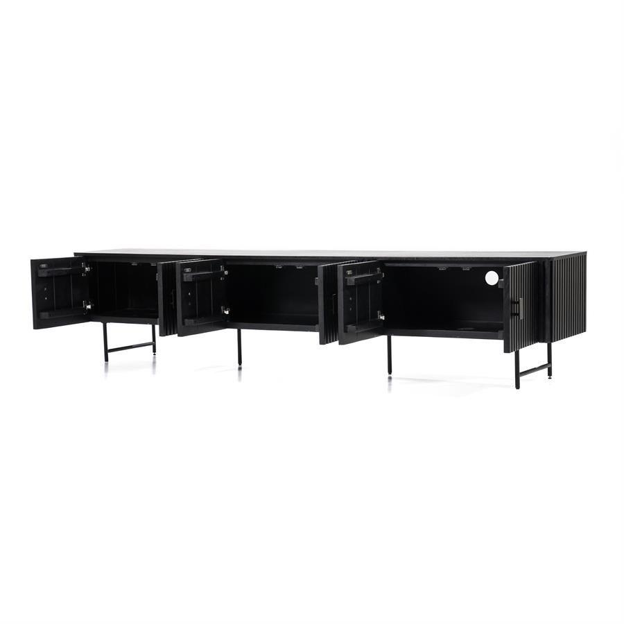 TV meubel Remi 6-drs. - zwart - Afbeelding 4