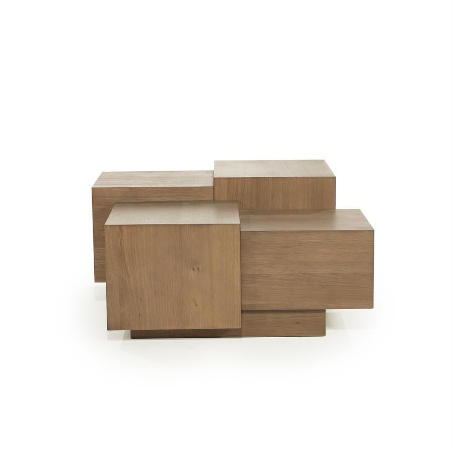 Salontafel Quinten vierkant - bruin