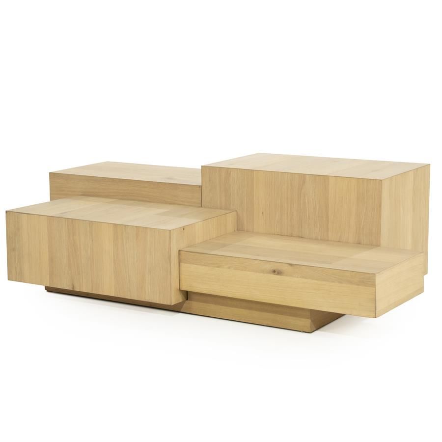 Salontafel Quinten rechthoekig - naturel - Afbeelding 2