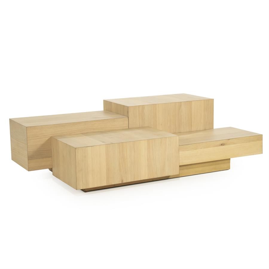Salontafel Quinten rechthoekig - naturel - Afbeelding 4