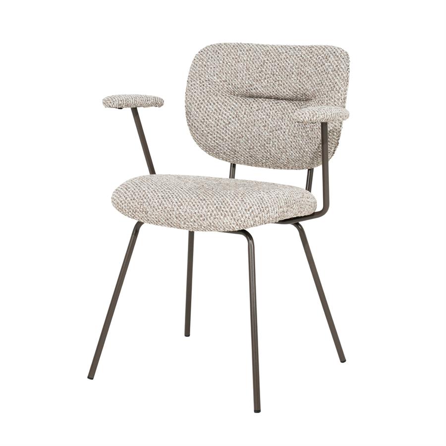 Stoel Tibbe met arml - taupe Sava
