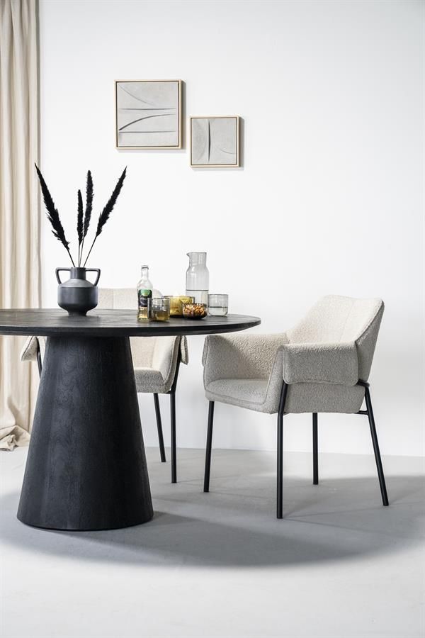 Eettafel Aron rond 130 - zwart - Afbeelding 4