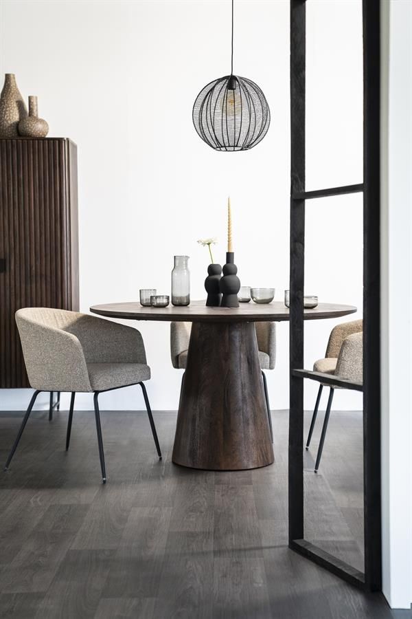 Eettafel Aron rond 130 - bruin - Afbeelding 4
