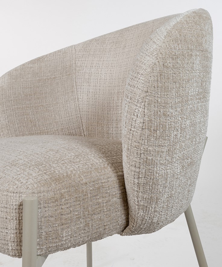 Adele - eetkamerstoel - beige poten - Cremona - Taupe 04 - Afbeelding 3