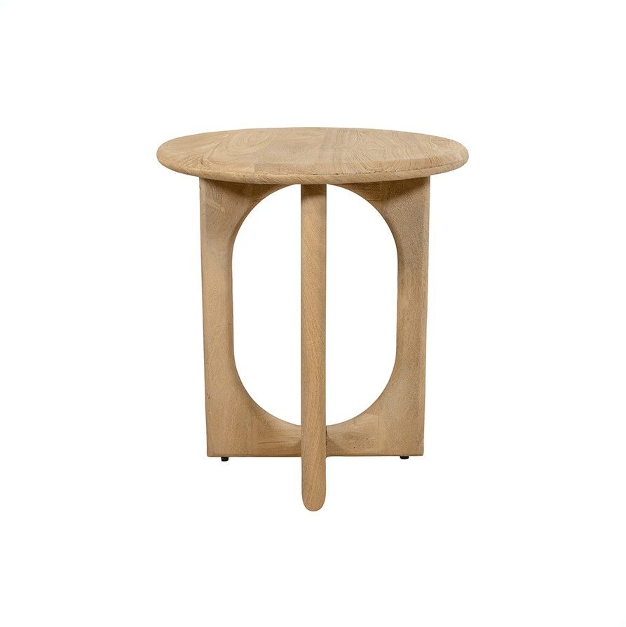 Bijzettafel Ø50, Acacia Groovy Natural - Afbeelding 2