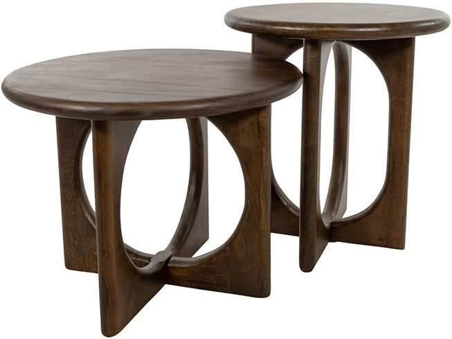 Bijzettafel Ø50, Mango Brown Walnut - Afbeelding 4
