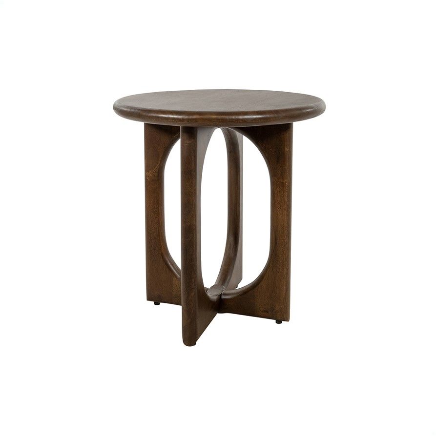 Bijzettafel Ø50, Mango Brown Walnut