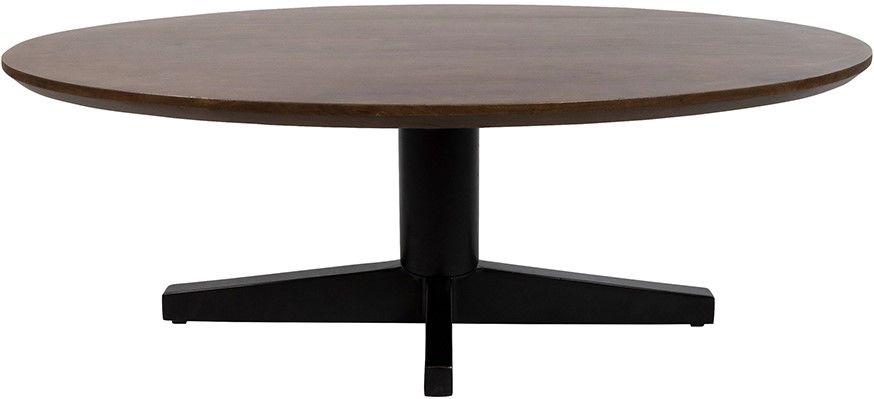 Salontafel 130, ovaal, poot Black, Mango Brown Walnut - Afbeelding 2