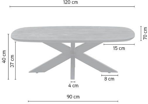 Salontafel deens ovaal 120, Mango Smooth Natural - Afbeelding 3