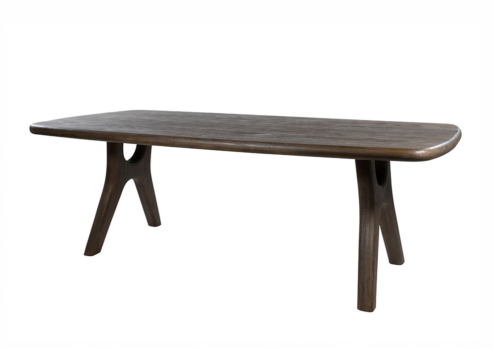 Eetkamertafel 220, langwerpig met ronde hoeken, Mango Espresso Brown