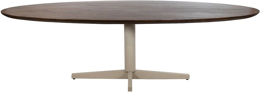 Eetkamertafel 240, ovaal, poot Beige, Mango Brown Walnut - Afbeelding 2