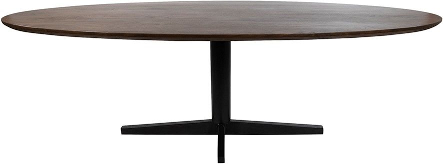 Eetkamertafel 240, ovaal, poot Black, Mango Brown Walnut - Afbeelding 2