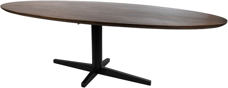 Eetkamertafel 240, ovaal, poot Black, Mango Brown Walnut