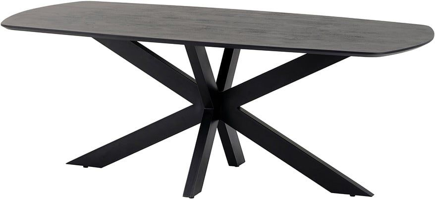 Eetkamertafel deens ovaal 210, Acacia Black