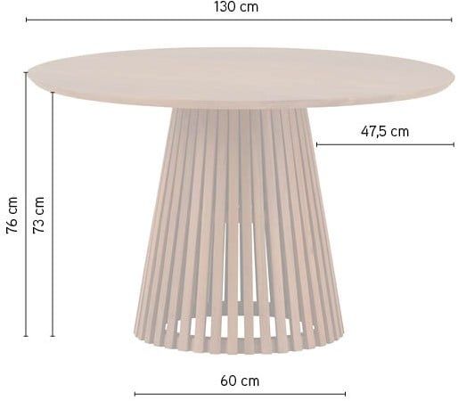 Eetkamertafel Ø130, Acacia Black - Afbeelding 3