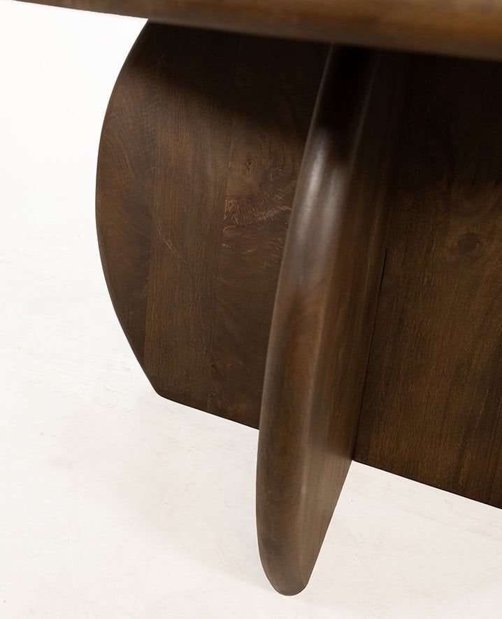 Eetkamertafel Ø130, Mango Brown Walnut - Afbeelding 4