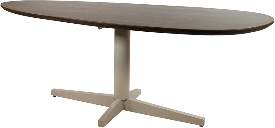 Eetkamertafel 240, organisch, poot Beige, Mango Brown Walnut
