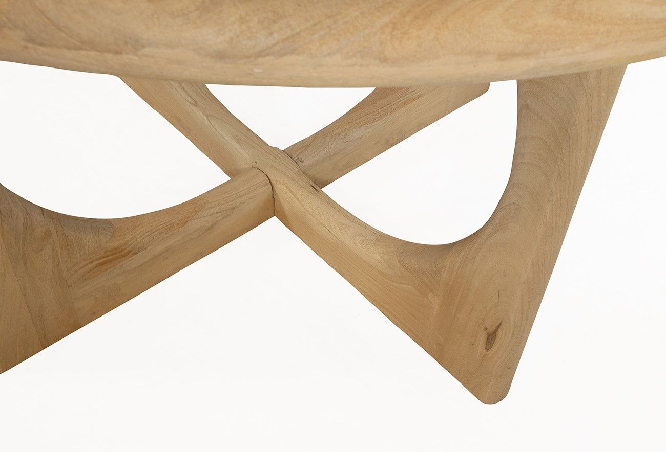 Eetkamertafel Ø130, Acacia Groovy Natural - Afbeelding 4