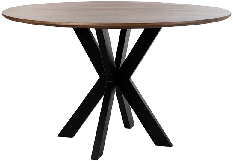 Eetkamertafel Ø130, Mango Brown Walnut