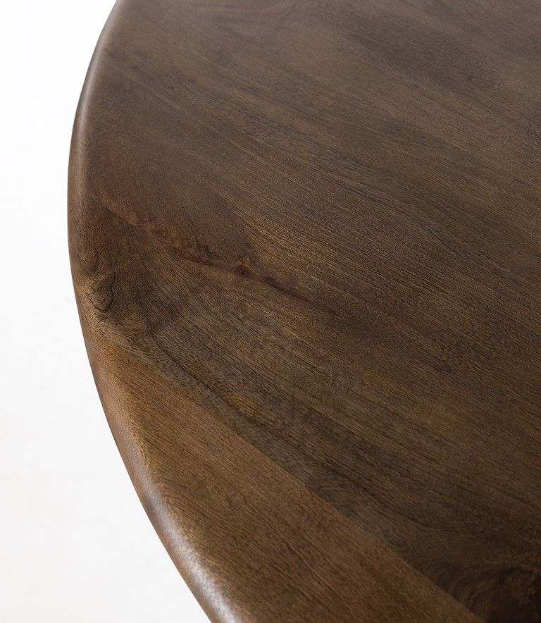 Eetkamertafel Ø130, Mango Brown Walnut - Afbeelding 3