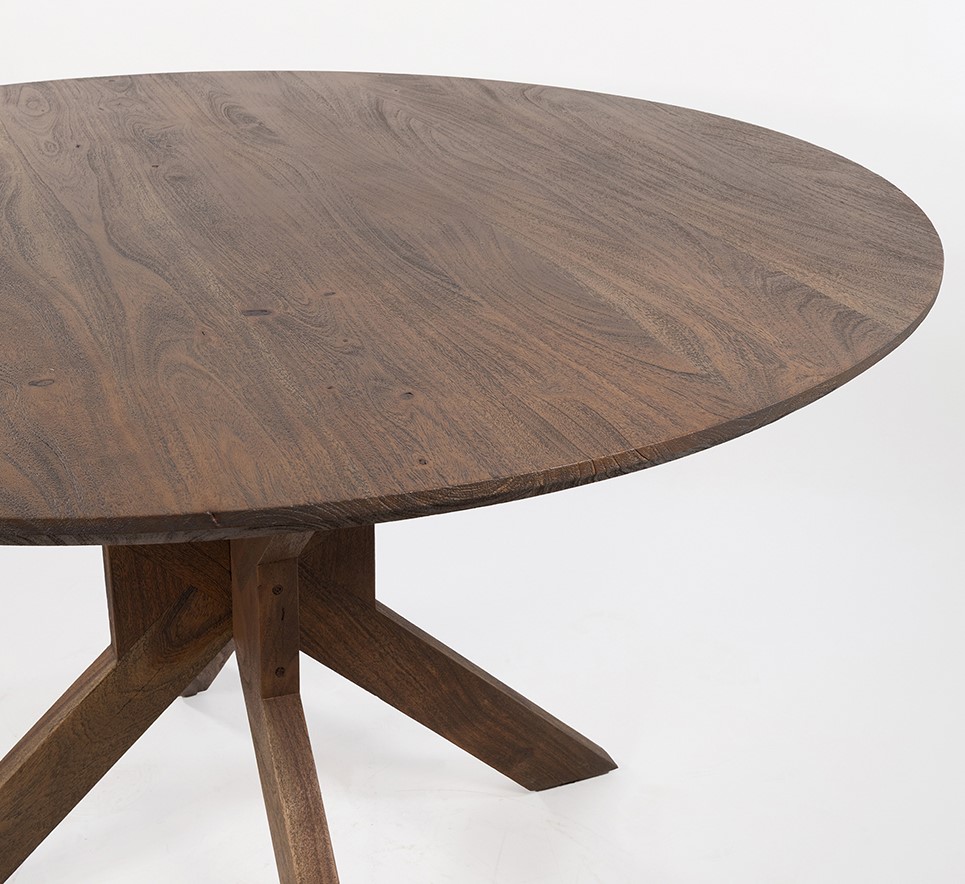 Eetkamertafel Ø150, Acacia Marron Brown - Afbeelding 2