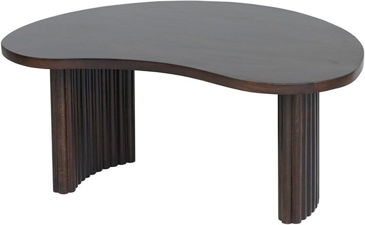 Firenze salontafel 85, boon vorm, Mango Brown Walnut