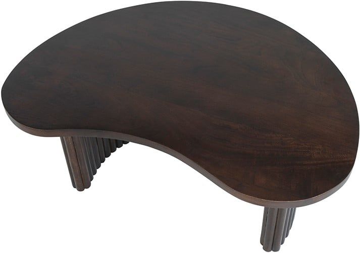 Firenze salontafel 85, boon vorm, Mango Brown Walnut - Afbeelding 2