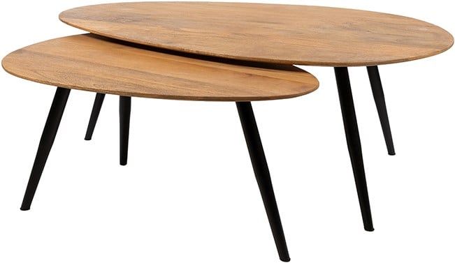 Kassel salontafel organisch, set van 2, Smooth Natural (17mm)