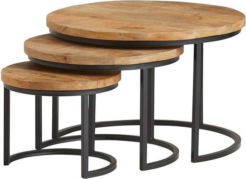 Natural Enzo salontafel, set van 3