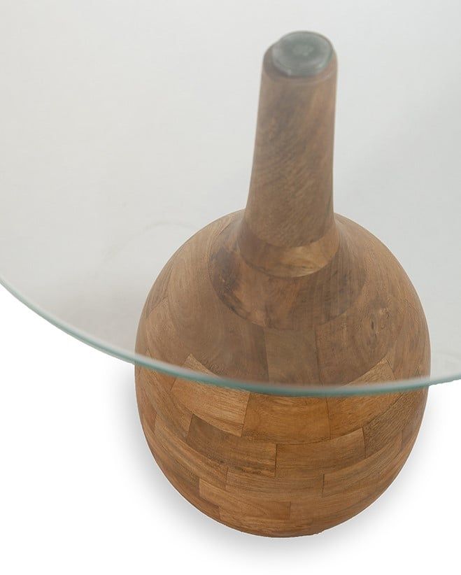 Stella salontafel Ø40, H50, Smooth Natural, Clear glass - Afbeelding 2