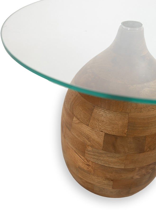 Stella salontafel Ø50, H43, Smooth Natural, Clear glass - Afbeelding 2