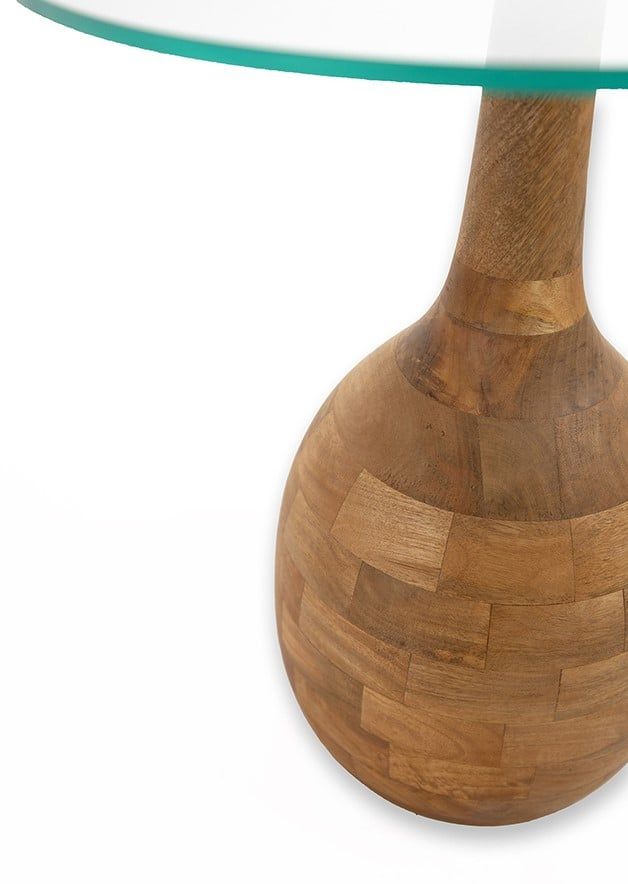 Stella salontafel Ø50, H55, Smooth Natural, Clear glass - Afbeelding 2