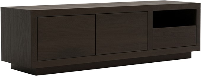 Tampere TV dressoir 150 met 2 deuren, 1 lade en 1 open vak, Dark Chocolate